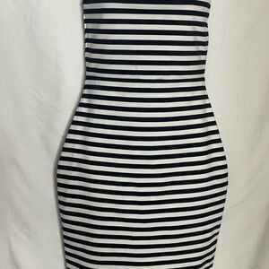 Express Black and White Strapless Dress